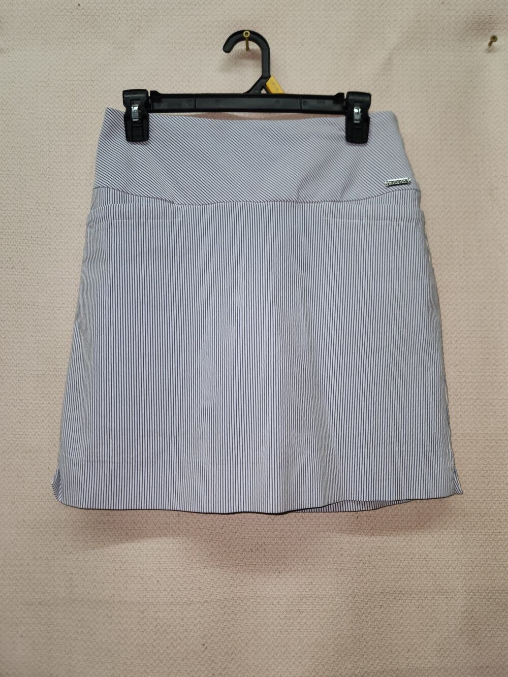 S.C & Co Blue and White Pinstripe Skirt